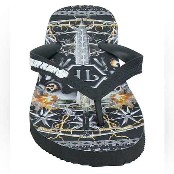 NEW PHILIPP PLEIN RUBBER SLIDES FLIP FLOP SANDALS EUR 40/41 main image 5